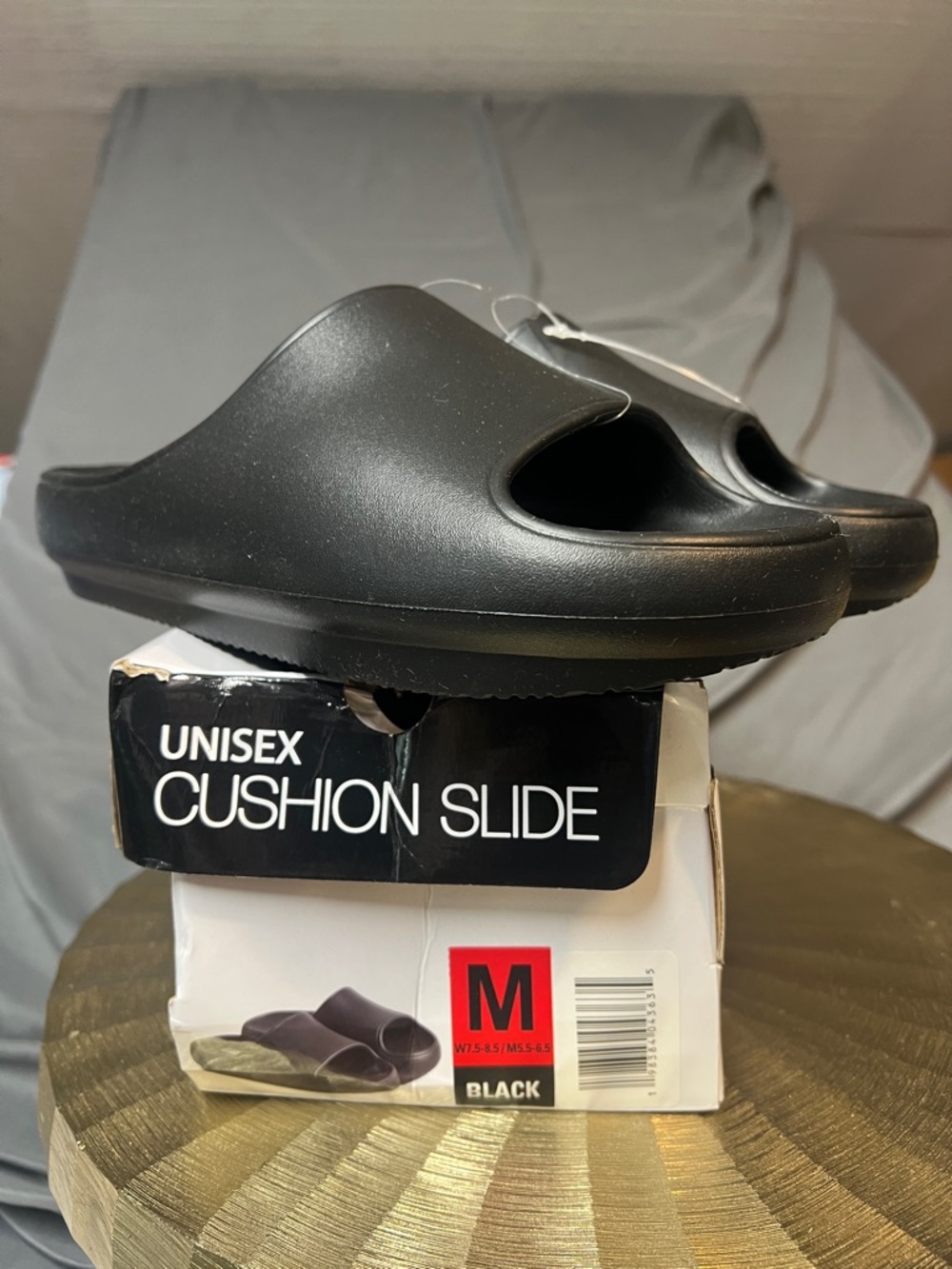 Unisex Black Cushion Slide - M